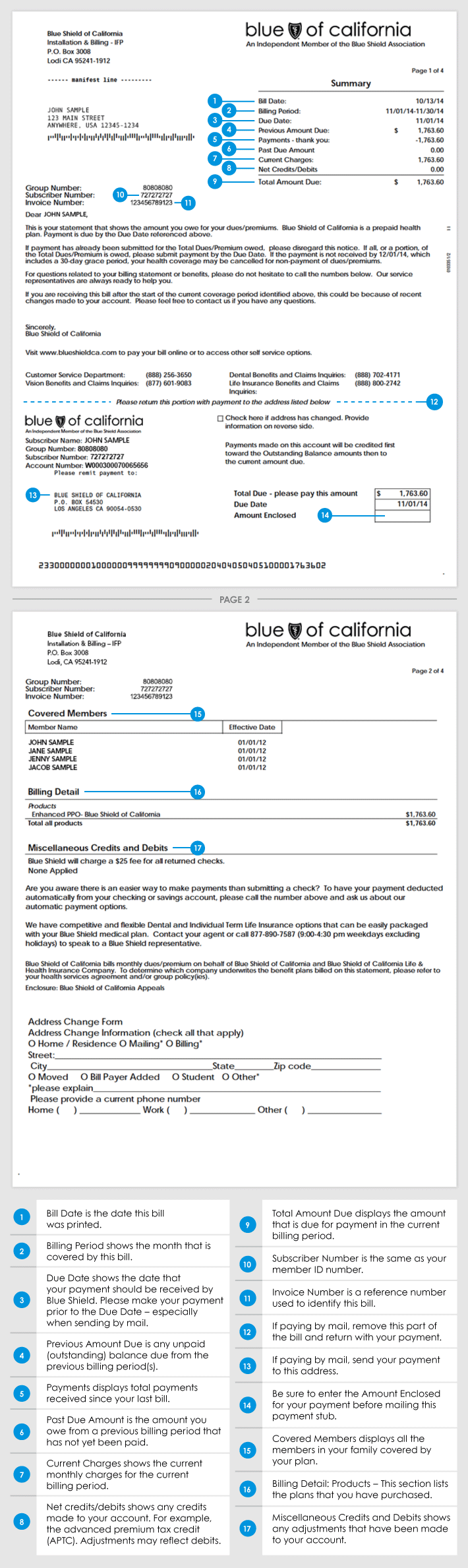 paying your bill blue shield of california